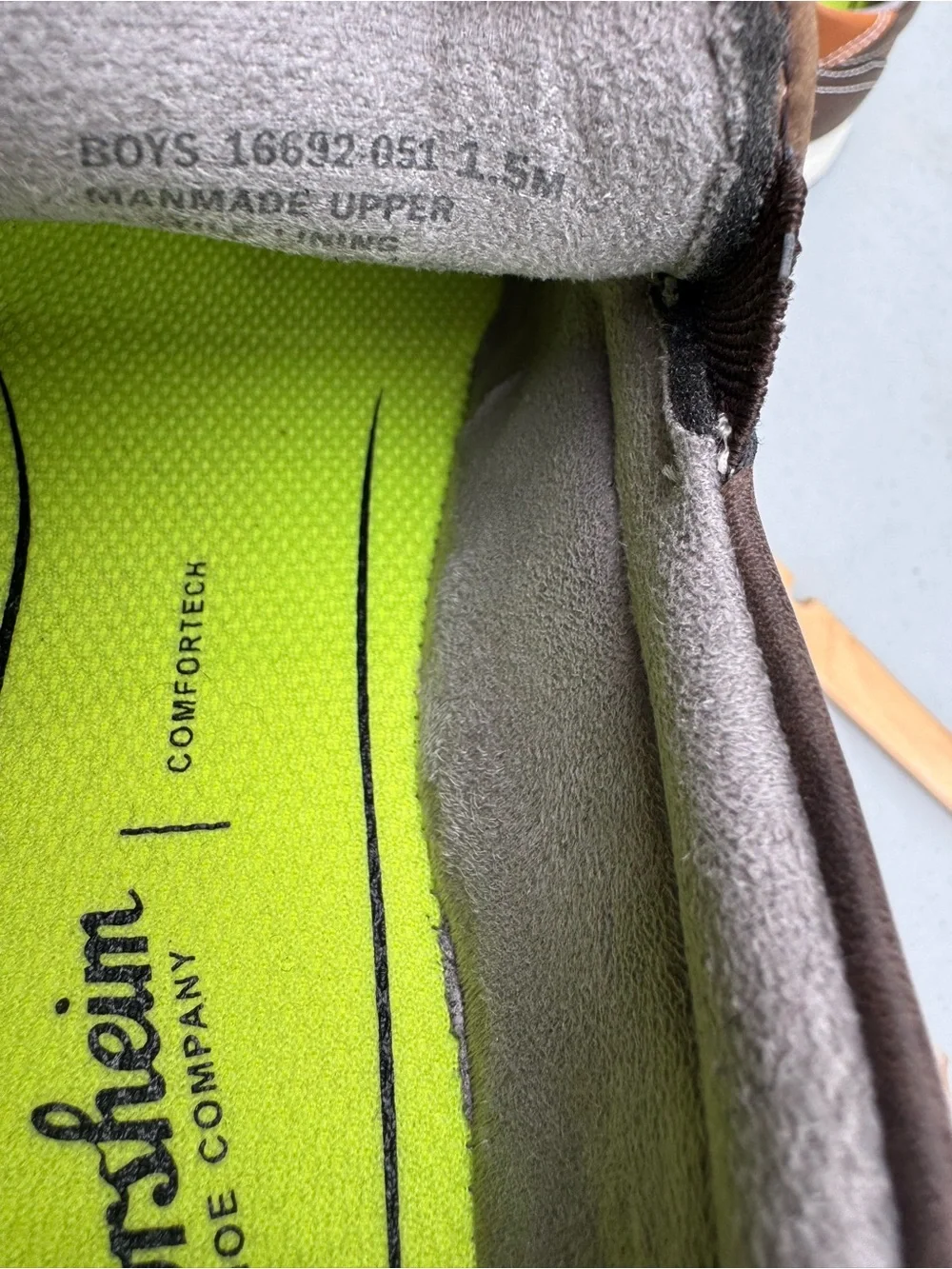 Florsheim Brown Suede Slip-On Loafers with Lime-Green Insole